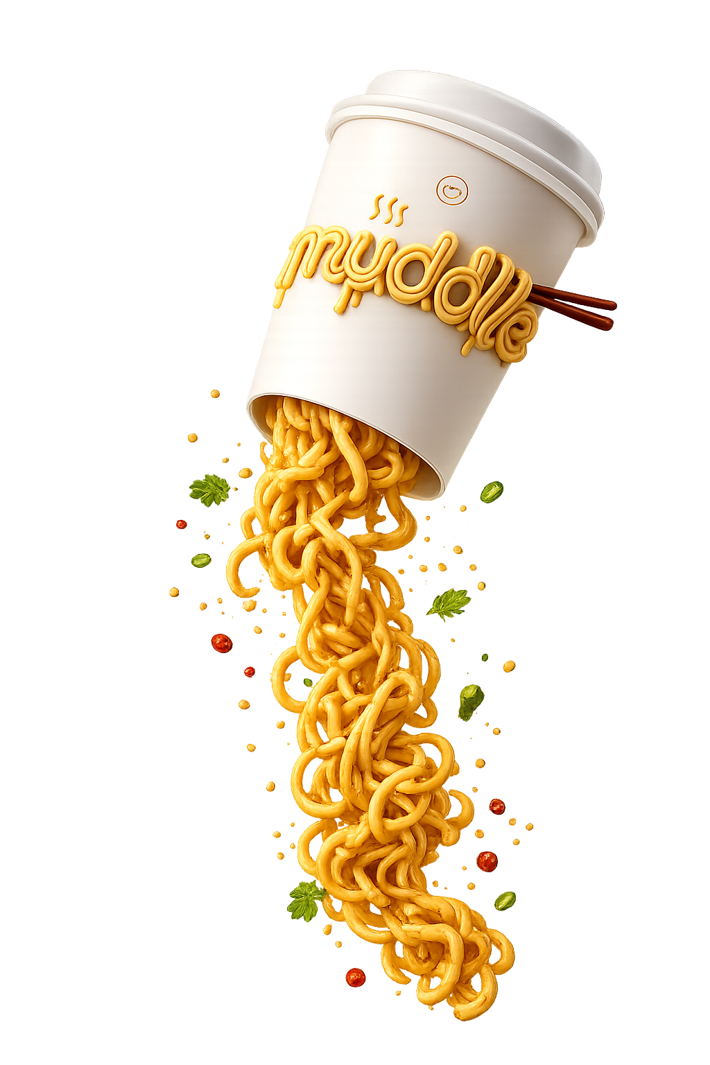 Muddle cup with noodles